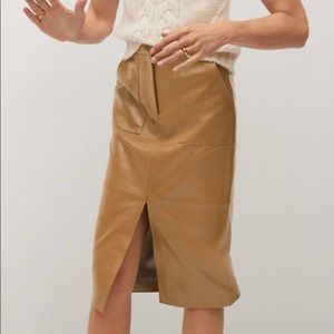 Faux-leather pencil skirt